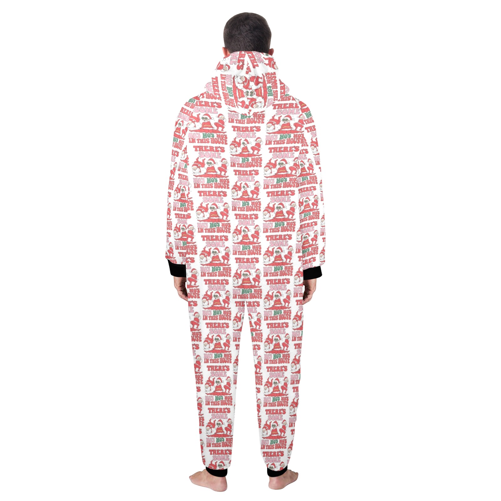 HoHoHos in the House Onesie Unisex One-Piece Zip Up Hooded Pajamas