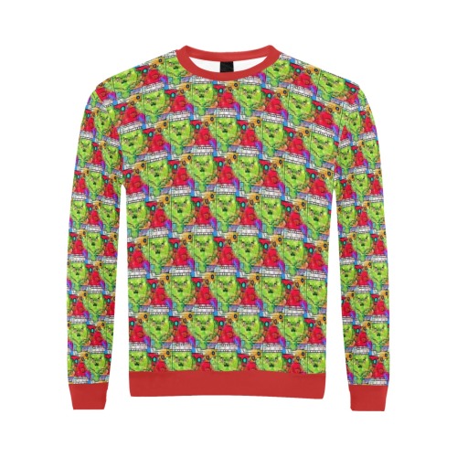 Green Christmas by Nico Bielow All Over Print Crewneck Sweatshirt for Men (Model H18)