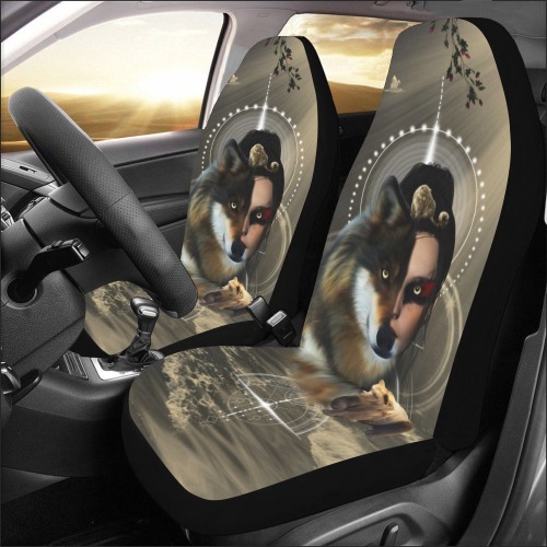 Awesome fantasy wolf, fairy and bear Car Seat Covers (Set of 2)