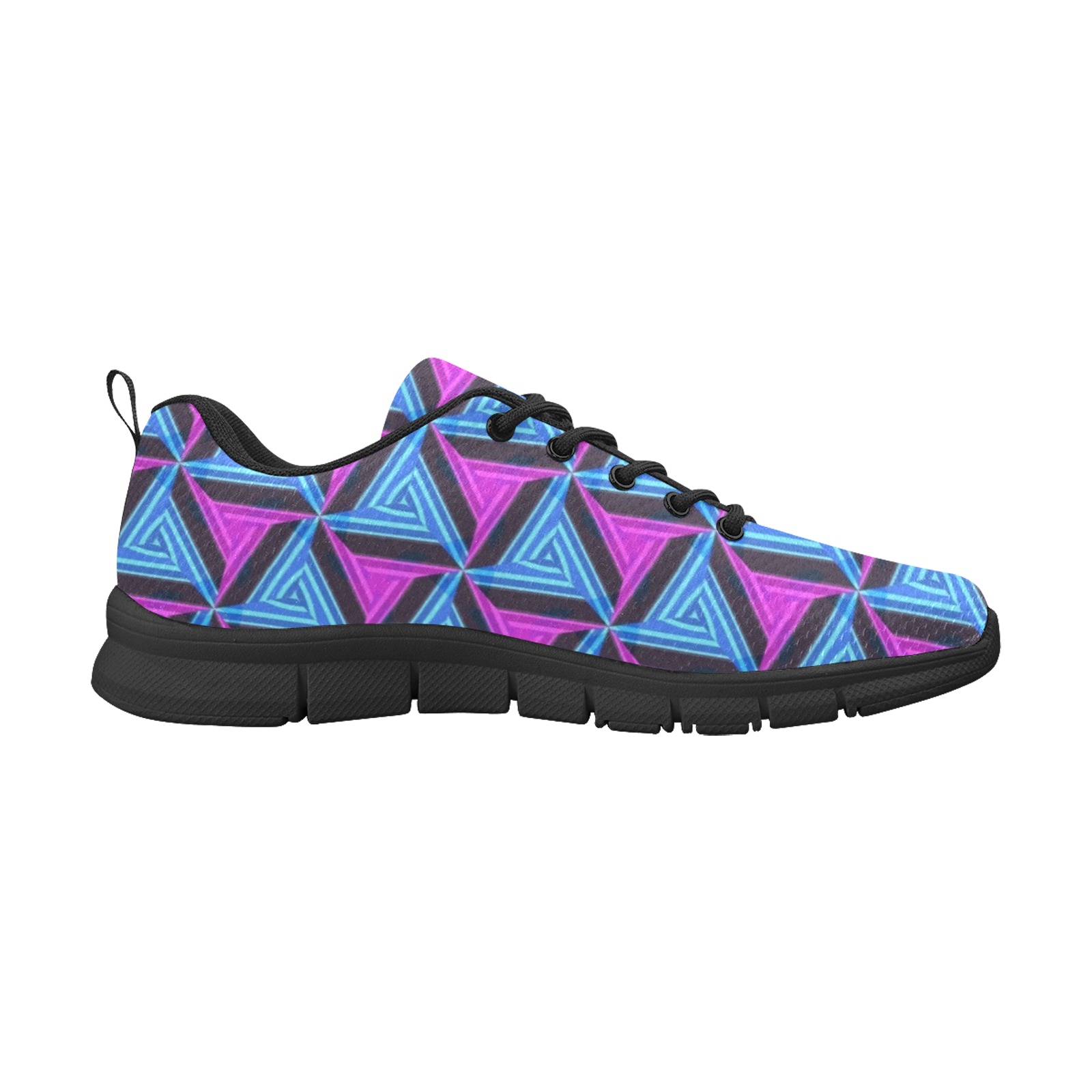 Colorful Geometric Abstract Women's Breathable Running Shoes (Model 055)