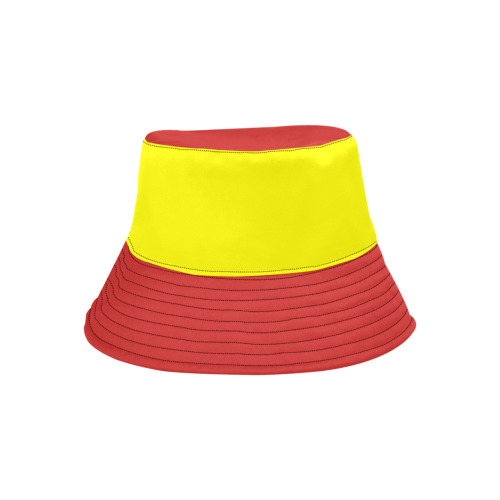 Two Tone Yellow and Red Unisex Summer Bucket Hat