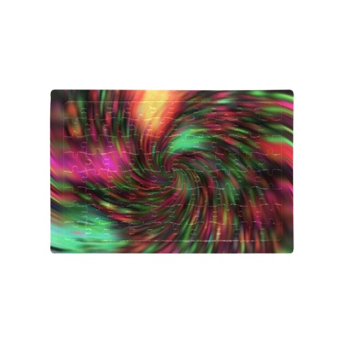 Red Green Spiral A4 Size Jigsaw Puzzle (Set of 80 Pieces)