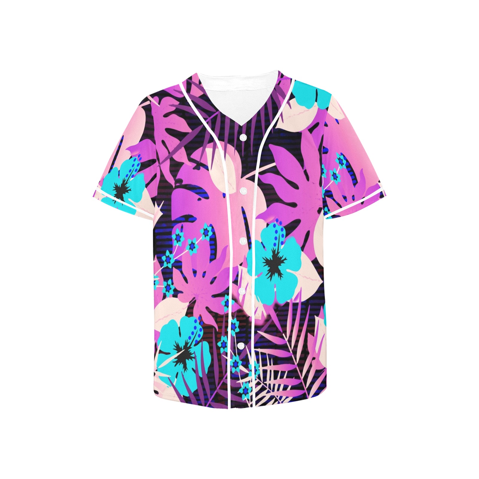 GROOVY FUNK THING FLORAL PURPLE All Over Print Baseball Jersey for Kids (Model T50)