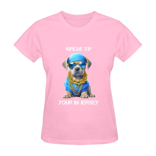 Pitbull Speak Up Your In Jersey (P) Sunny Women's T-shirt (Model T05)