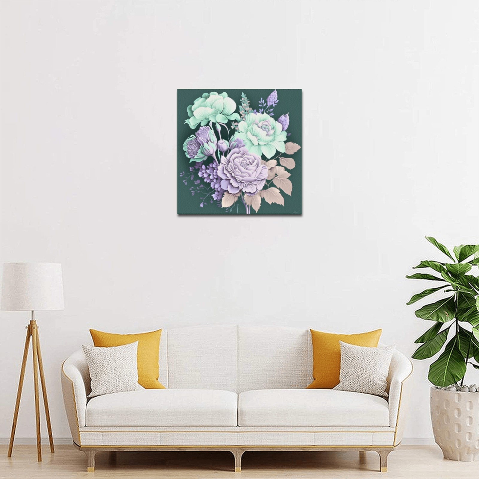 April Showers bring May Flowers Upgraded Canvas Print 16"x16"