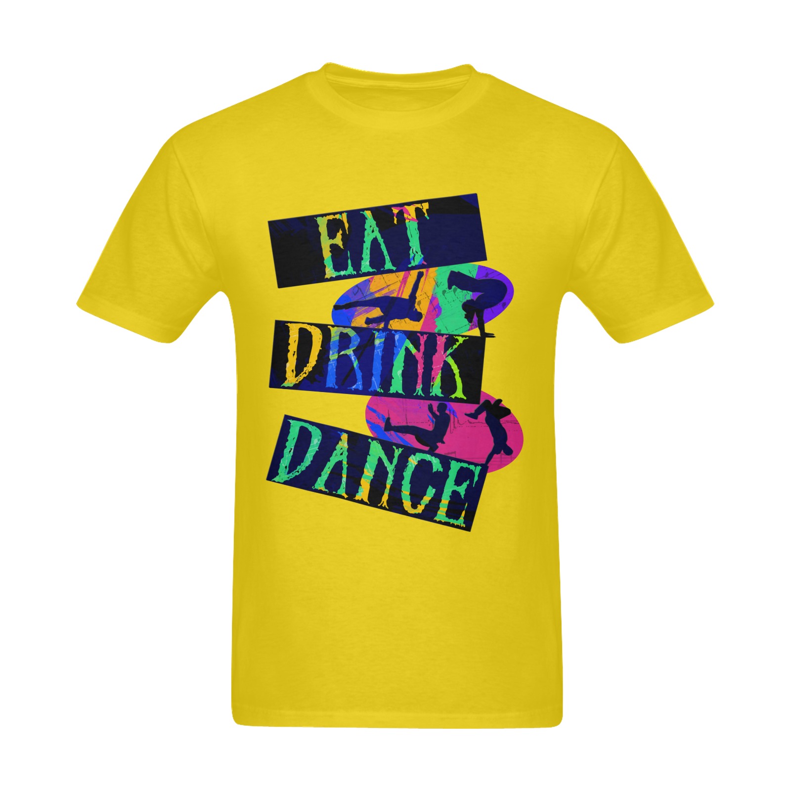 Eat Drink Dance Breakdance Yellow Sunny Men's T- shirt (Model T06)