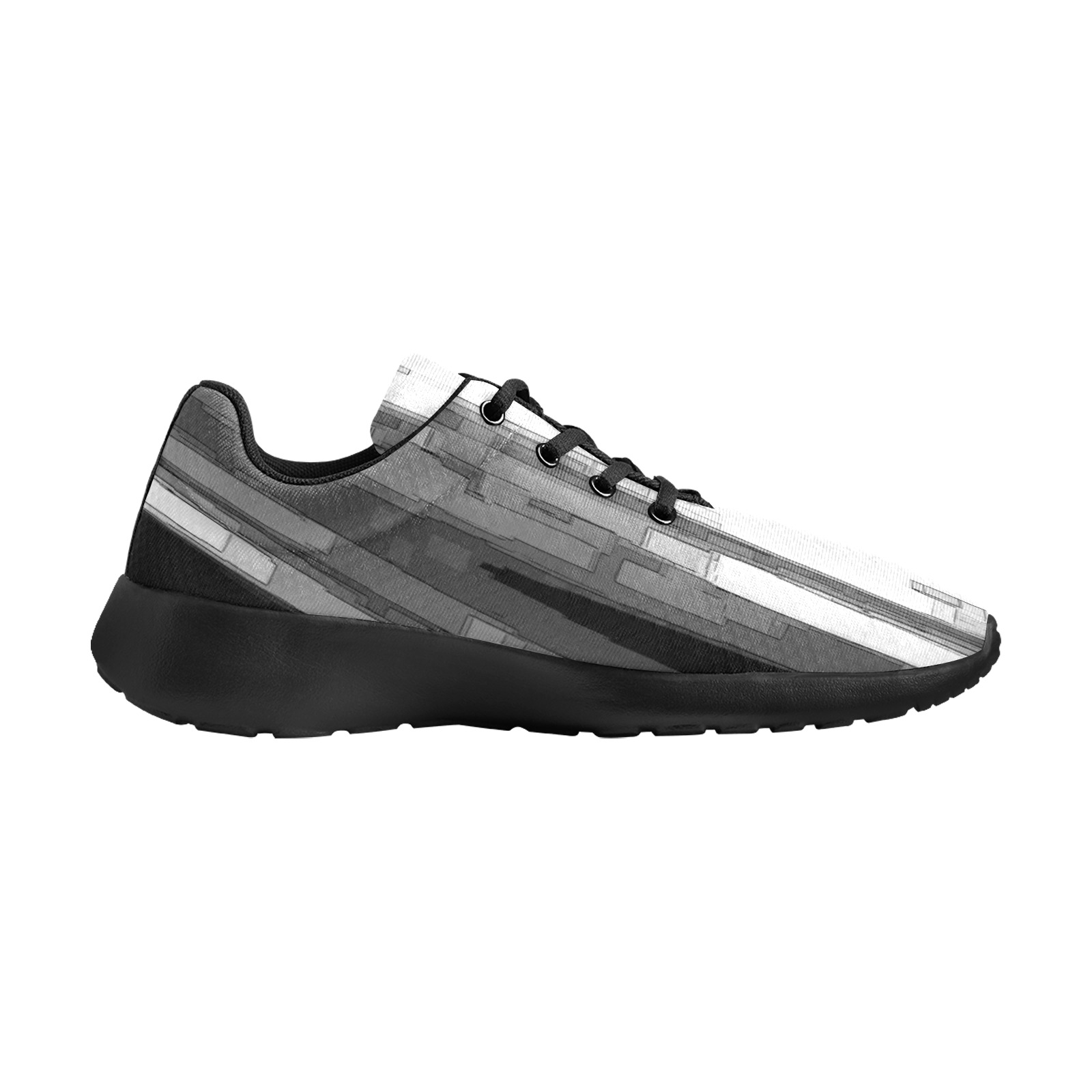 Greyscale Abstract B&W Art Women's Athletic Shoes (Model 0200)
