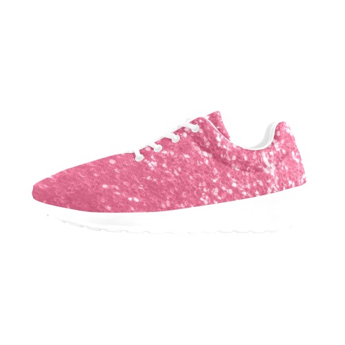 Magenta light pink red faux sparkles glitter Women's Athletic Shoes (Model 0200)