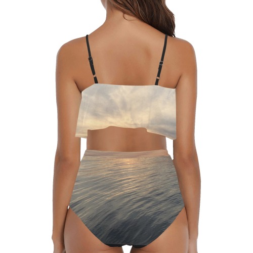 Early Sunset Collection High Waisted Ruffle Bikini Set (Model S13)