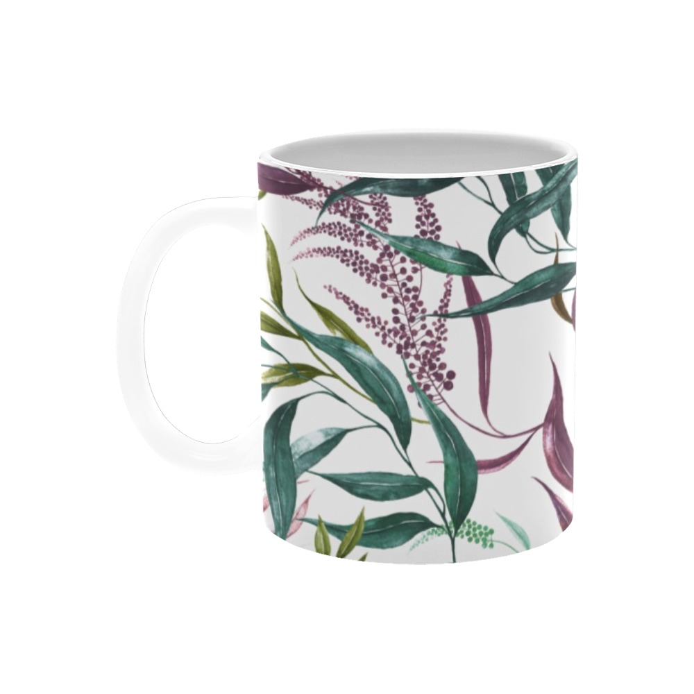 Dramatic leaves watercolor GR White Mug(11OZ)