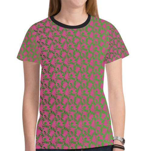 green swirl V2 New All Over Print T-shirt for Women (Model T45)