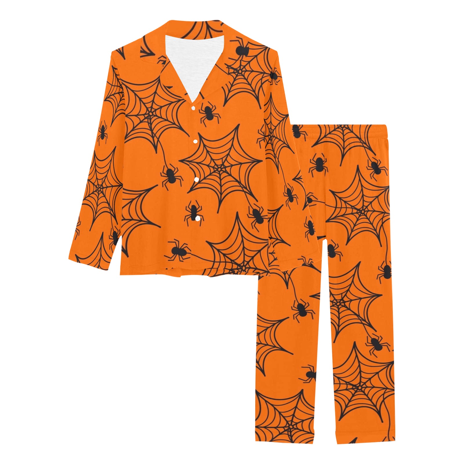 Spiders and Spider Webs Women's Long Pajama Set
