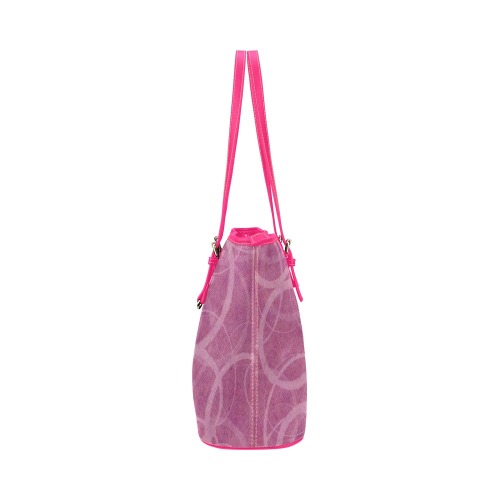 Pink Lady Leather Tote Bag/Small (Model 1651)