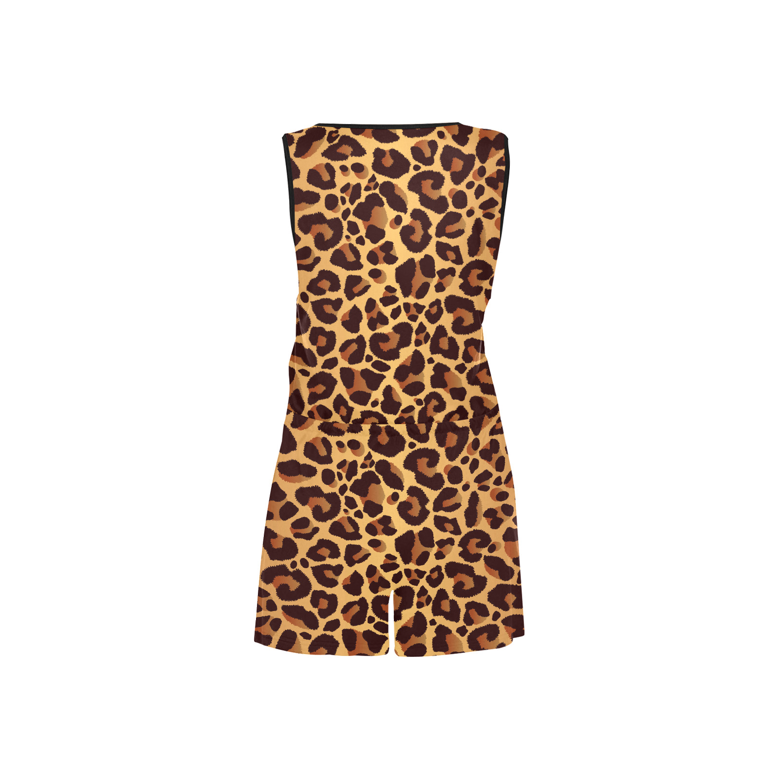 LEOPARD STYLE All Over Print Short Jumpsuit
