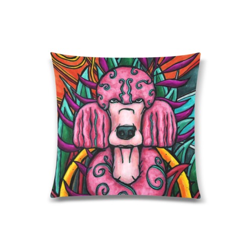 Pink poodle Custom Zippered Pillow Case 20"x20"(Twin Sides)