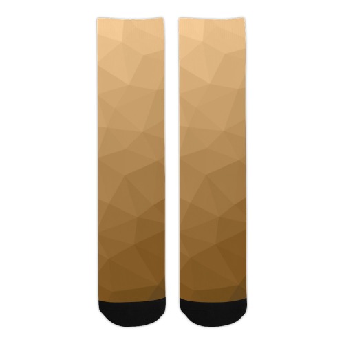 Brown gradient geometric mesh pattern Trouser Socks