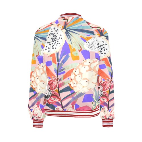 Modern tropical fruits and flowers 22 All Over Print Bomber Jacket for Women (Model H21)