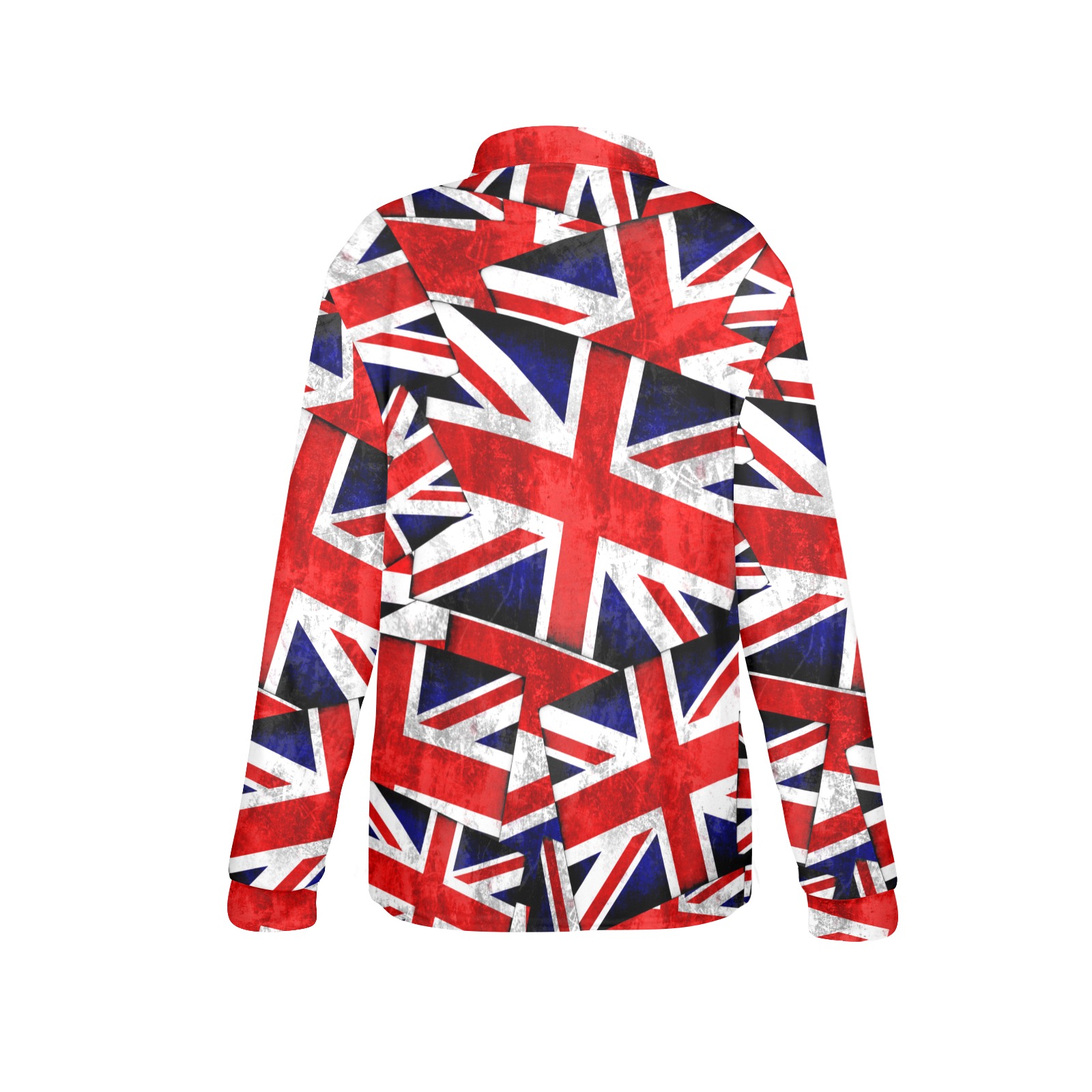 Union Jack British UK Flag Women's Long Sleeve Polo Shirt (Model T73)
