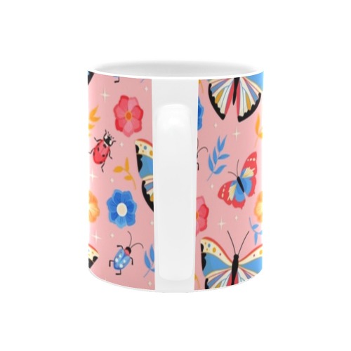 Insects, Flowers, Butterflies White Mug(11OZ)