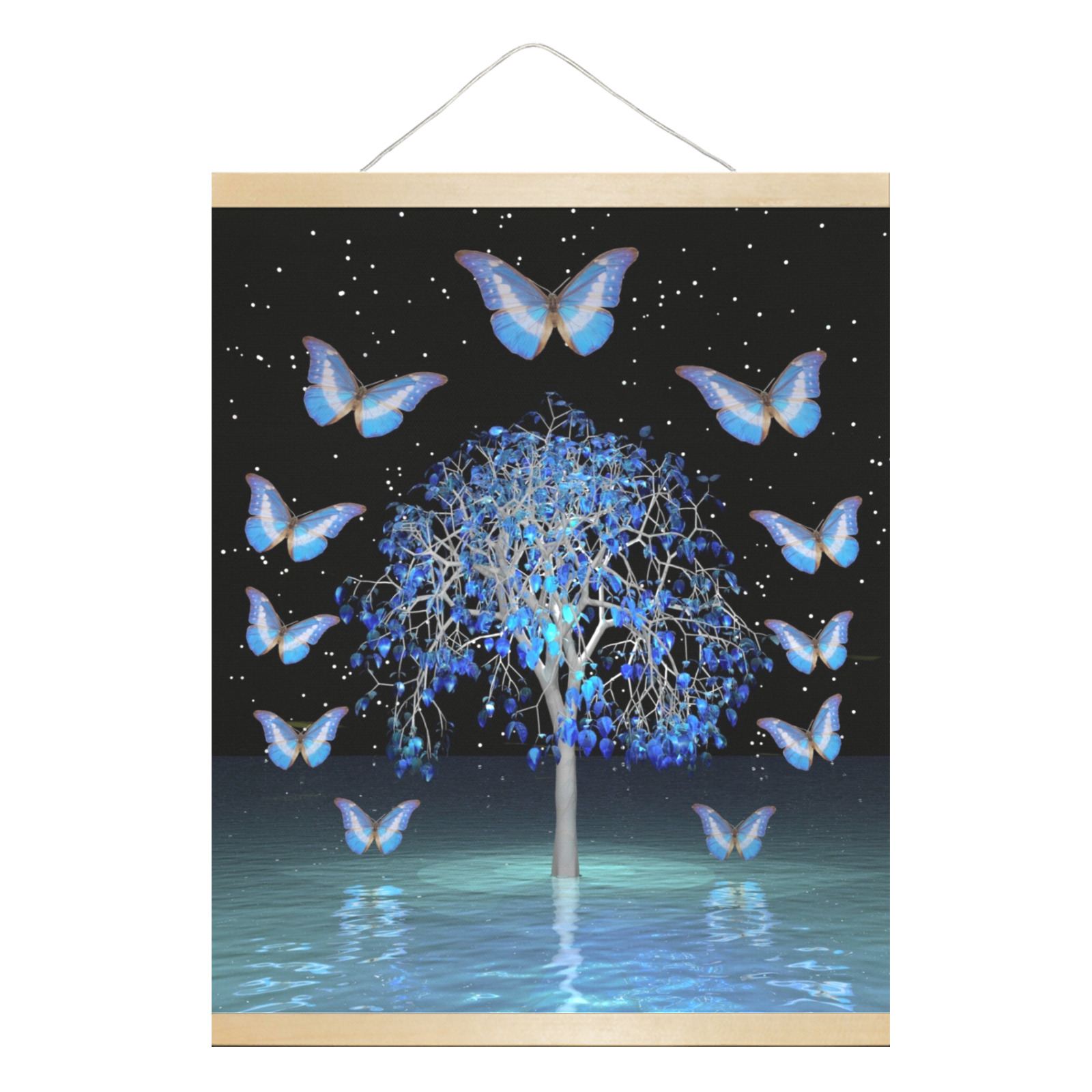 Butterfly Crystal Tree Hanging Poster 16"x20"