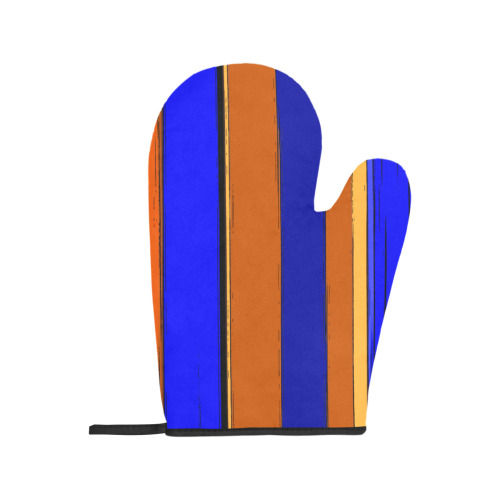 Abstract Blue And Orange 930 Oven Mitt (Two Pieces)