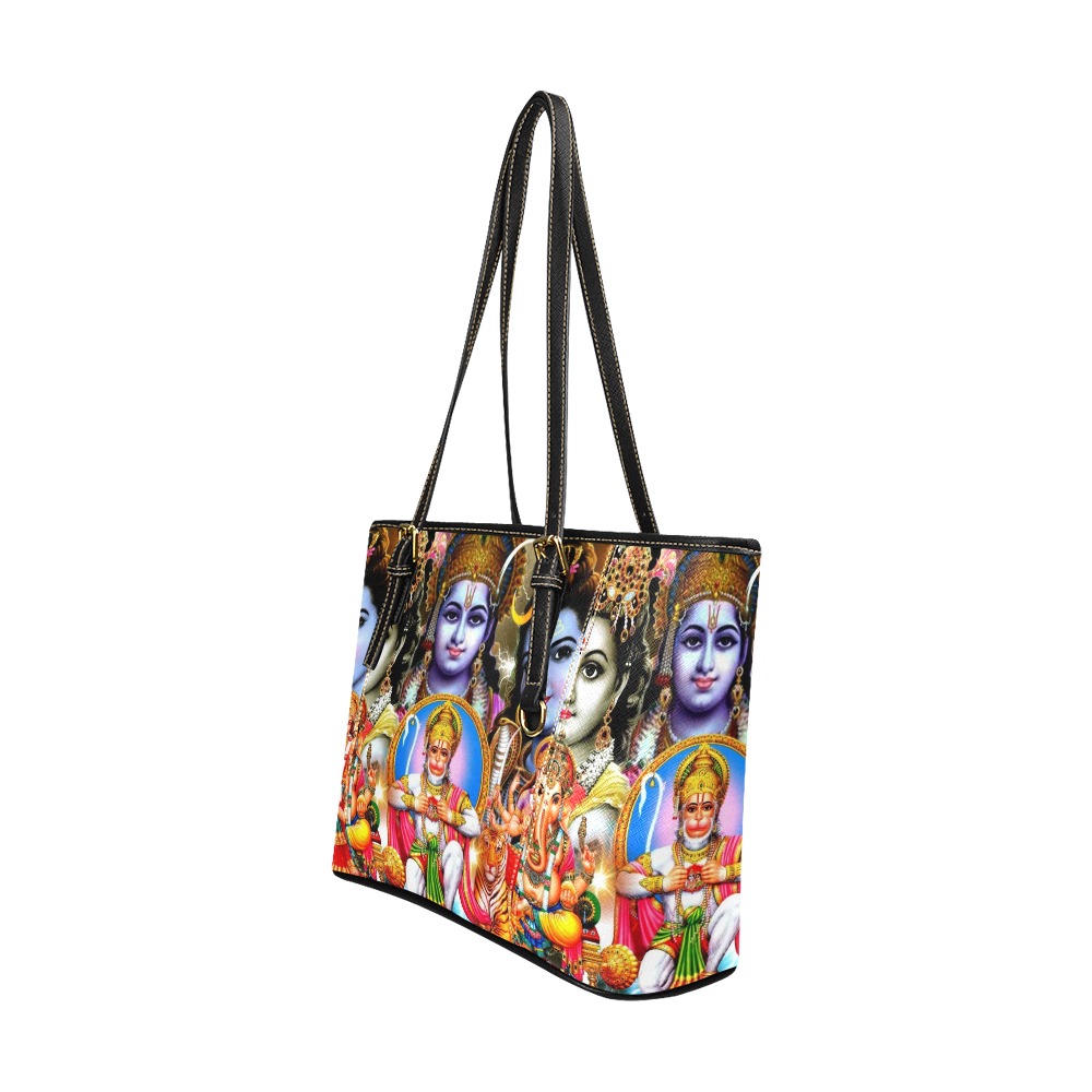 HINDUISM Leather Tote Bag/Large (Model 1640)