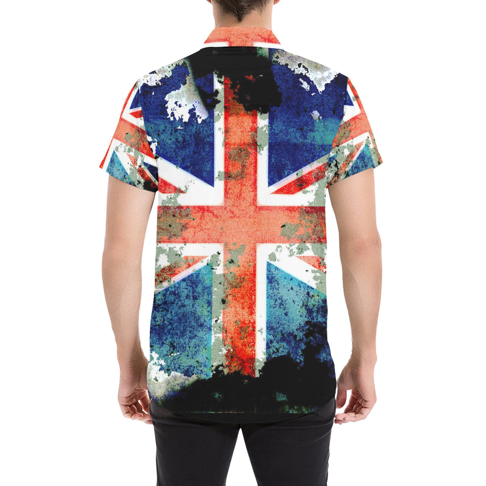 Extreme Grunge Union Jack Flag Men's All Over Print Short Sleeve Shirt (Model T53)