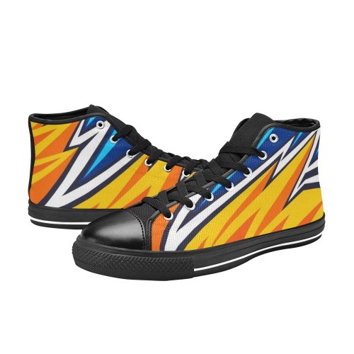 Geometric Abstract High Tops- Kids High Top Canvas Shoes for Kid (Model 017)