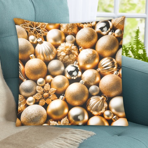 golden baubles Custom Zippered Pillow Cases 20"x20" (Two Sides)