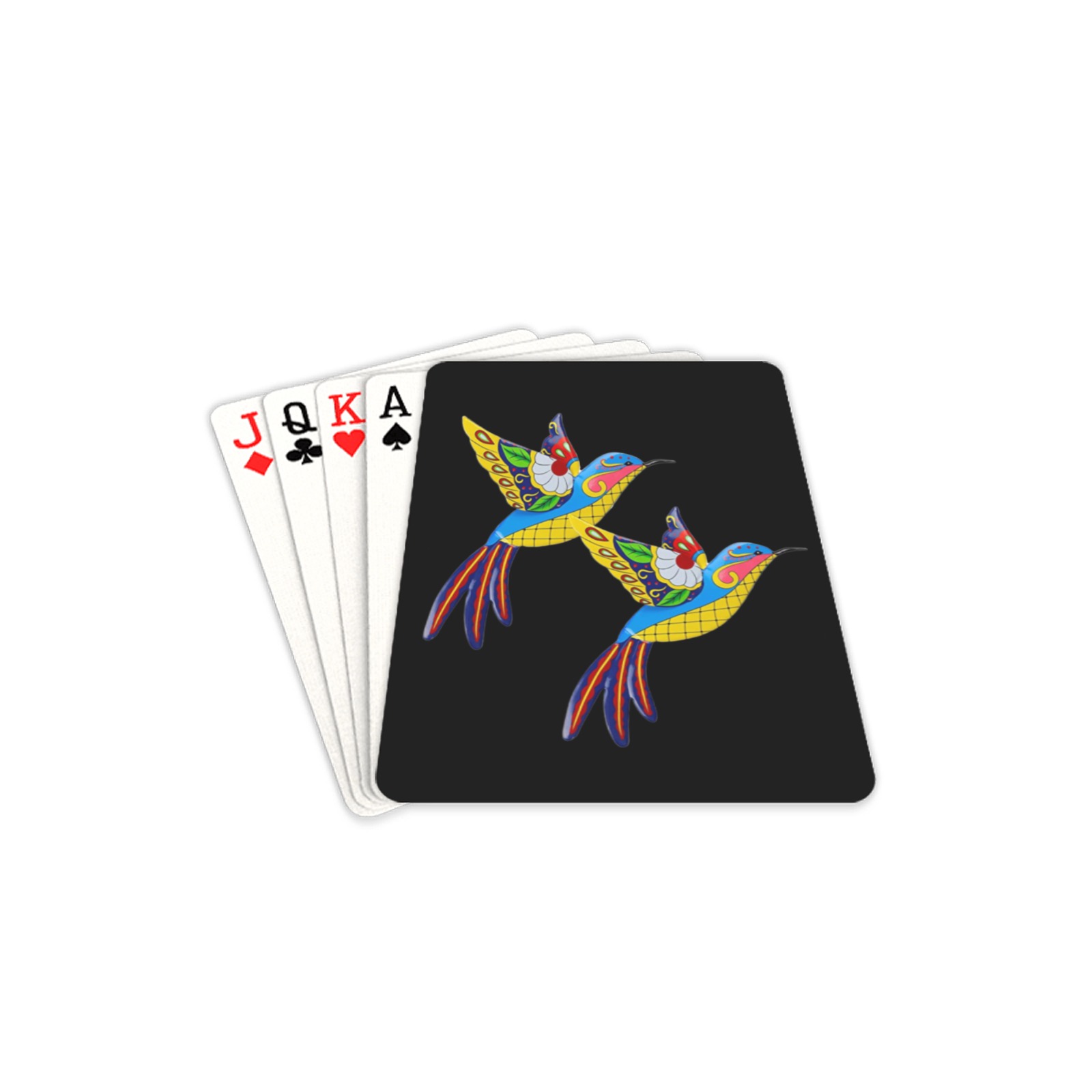 2 birds black Playing Cards 2.5"x3.5"