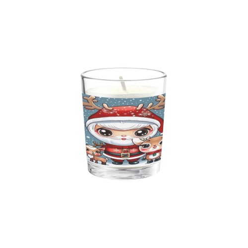 Santa and Reindeer 2 Transparent Candle Cup (Jasmine)