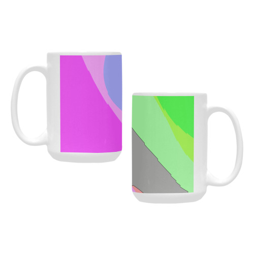 Abstract 703 - Retro Groovy Pink And Green Custom Ceramic Mug (15oz)