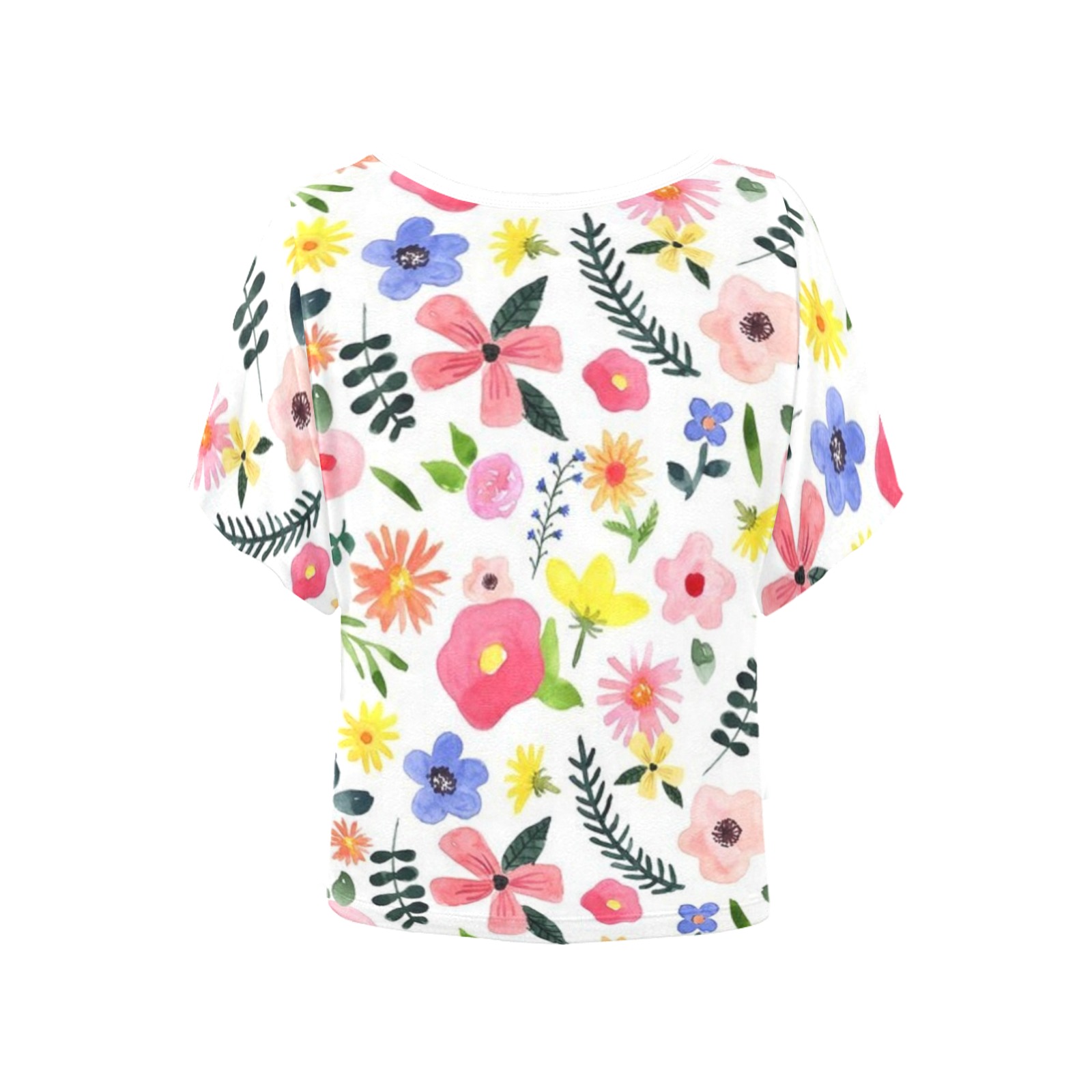 flower pattern of daisies Women's Batwing-Sleeved Blouse T shirt (Model T44)