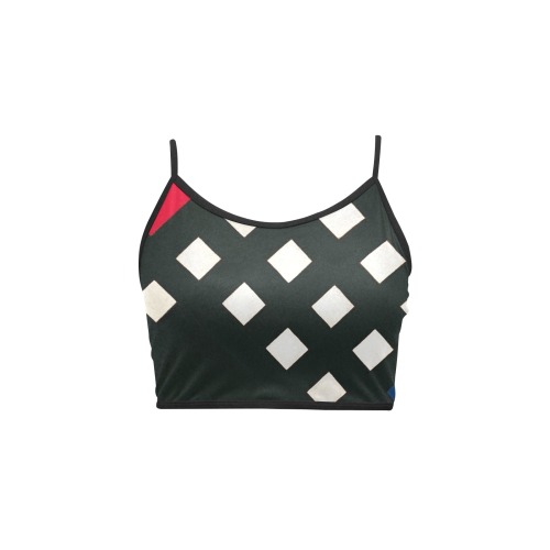 Counter-composition XV by Theo van Doesburg- Women's Spaghetti Strap Crop Top (Model T67)