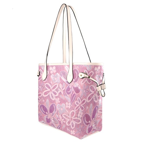 Cute Floral Pattern Clover Canvas Tote Bag (Model 1661)