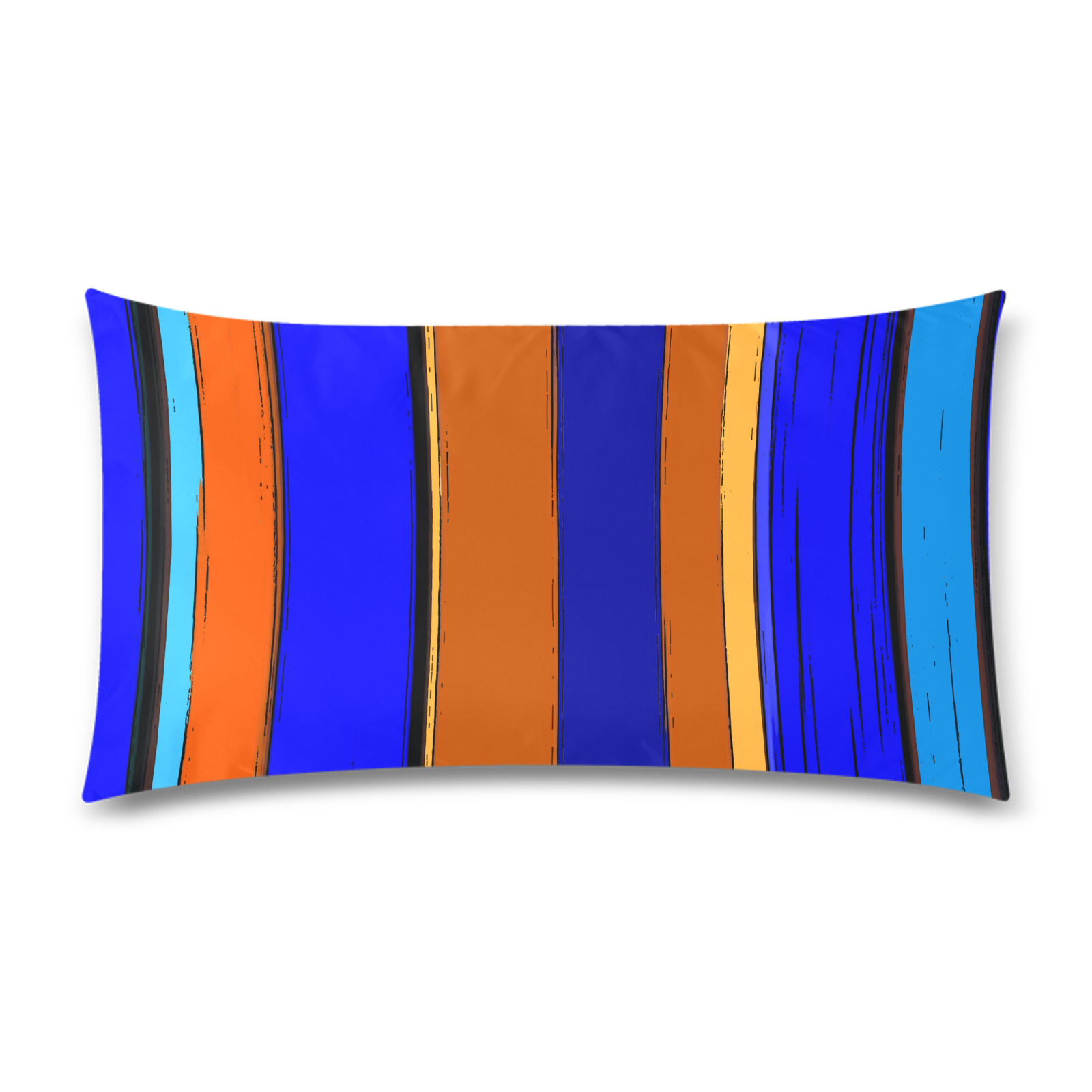 Abstract Blue And Orange 930 Rectangle Pillow Case 20"x36"(Twin Sides)
