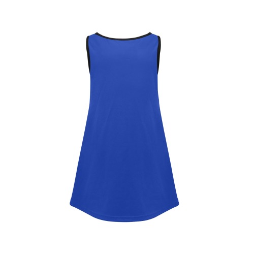 color Egyptian blue Girls' Sleeveless Dress (Model D58)