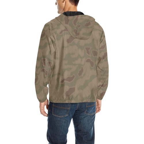 German WWII Sumpfmuster 43 Camouflage All Over Print Quilted Windbreaker for Men (Model H35)