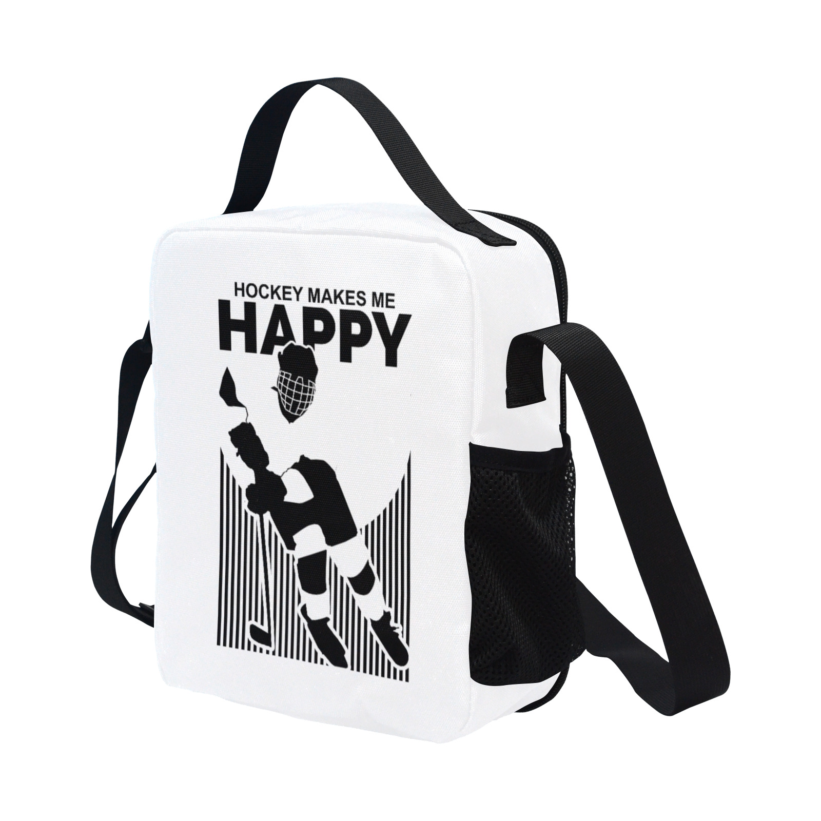 Hockey Makes Me Happy All Over Print Crossbody Lunch Bag for Kids (Model 1722)