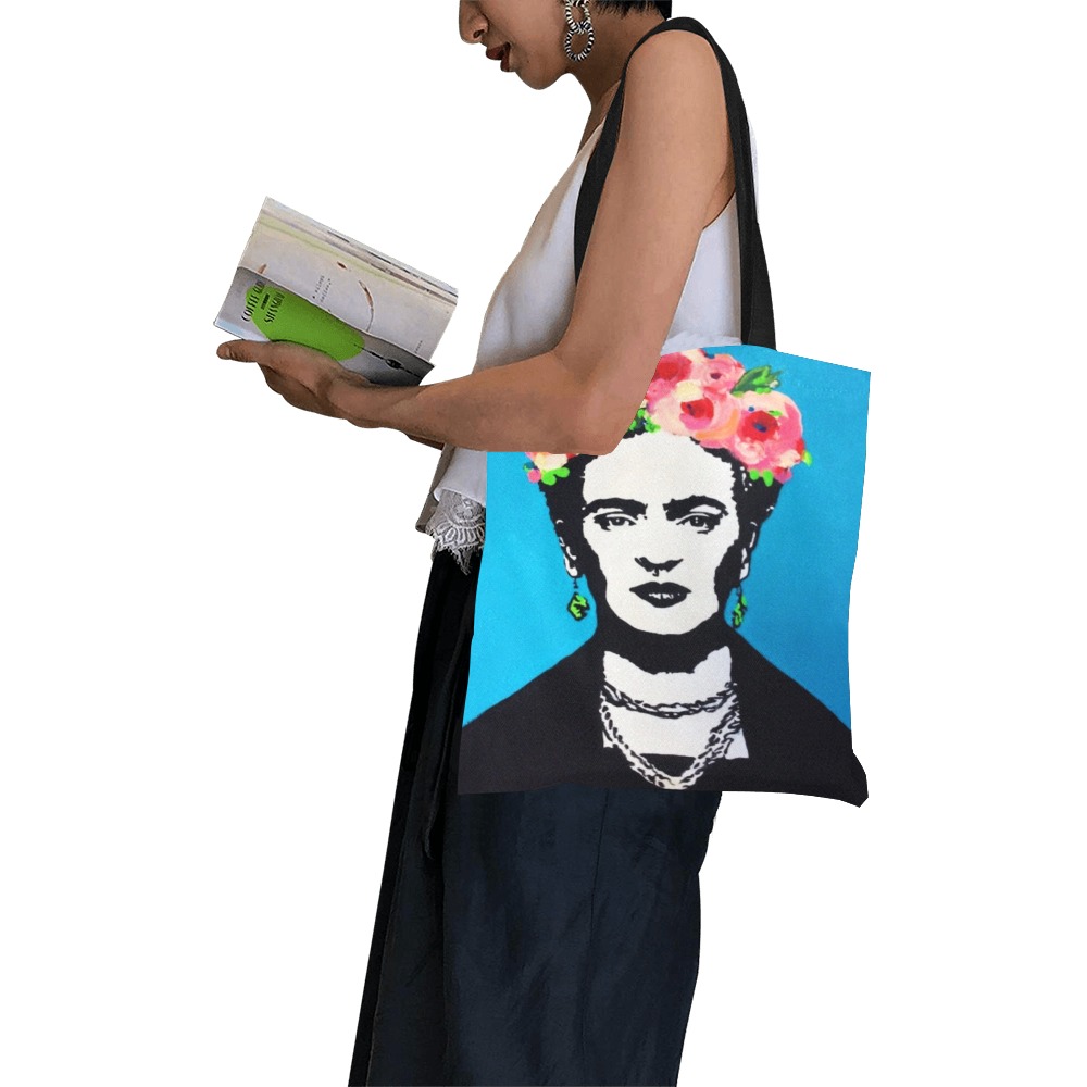 Frida Kahlo All Over Print Canvas Tote Bag/Small (Model 1697)