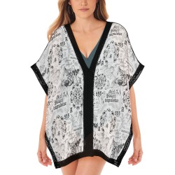 Inspirational tattoo pattern Women's Beach Cover Ups