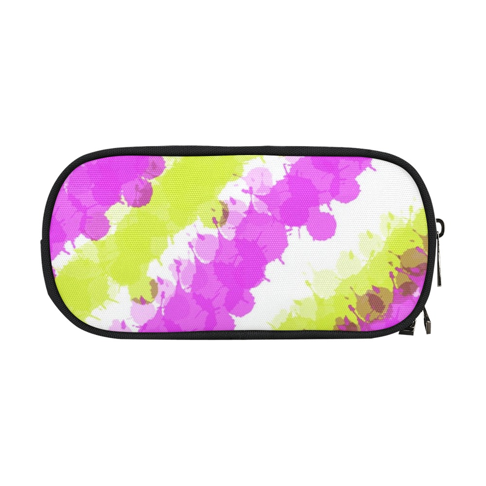Pink & Yellow Bright Splatter Pencil Pouch/Large (Model 1680)