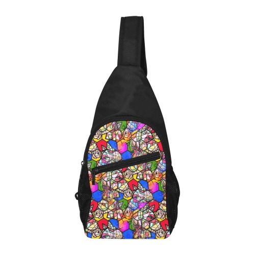 0adftow_phixrHorses Pop Art by Nico Bielow Chest Bag-Front Printing (Model 1719)