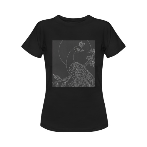 Peacock Moon Women's T-Shirt in USA Size (Front Printing Only)