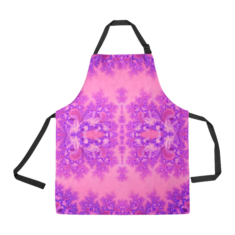 Purple and Pink Hydrangeas Frost Fractal All Over Print Apron
