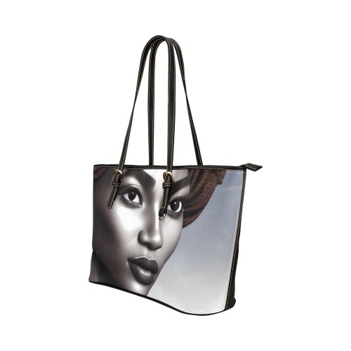 Warrior Queen Tote Leather Tote Bag/Large (Model 1651)