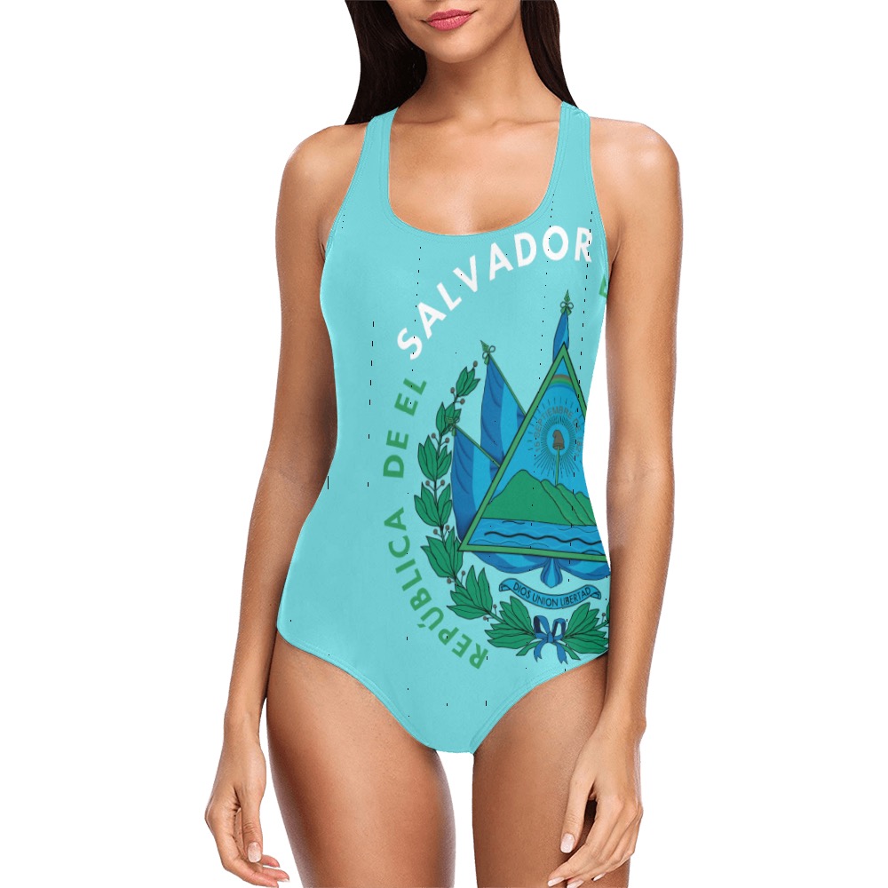El Salvador escudo swimsuit women Vest One Piece Swimsuit (Model S04)