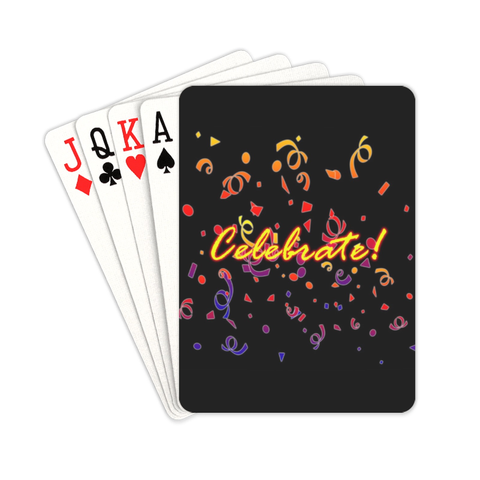 Celebrate Confetti Black Playing Cards 2.5"x3.5"