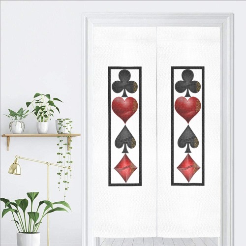Las Vegas Playing Card Symbols / White Door Curtain Tapestry