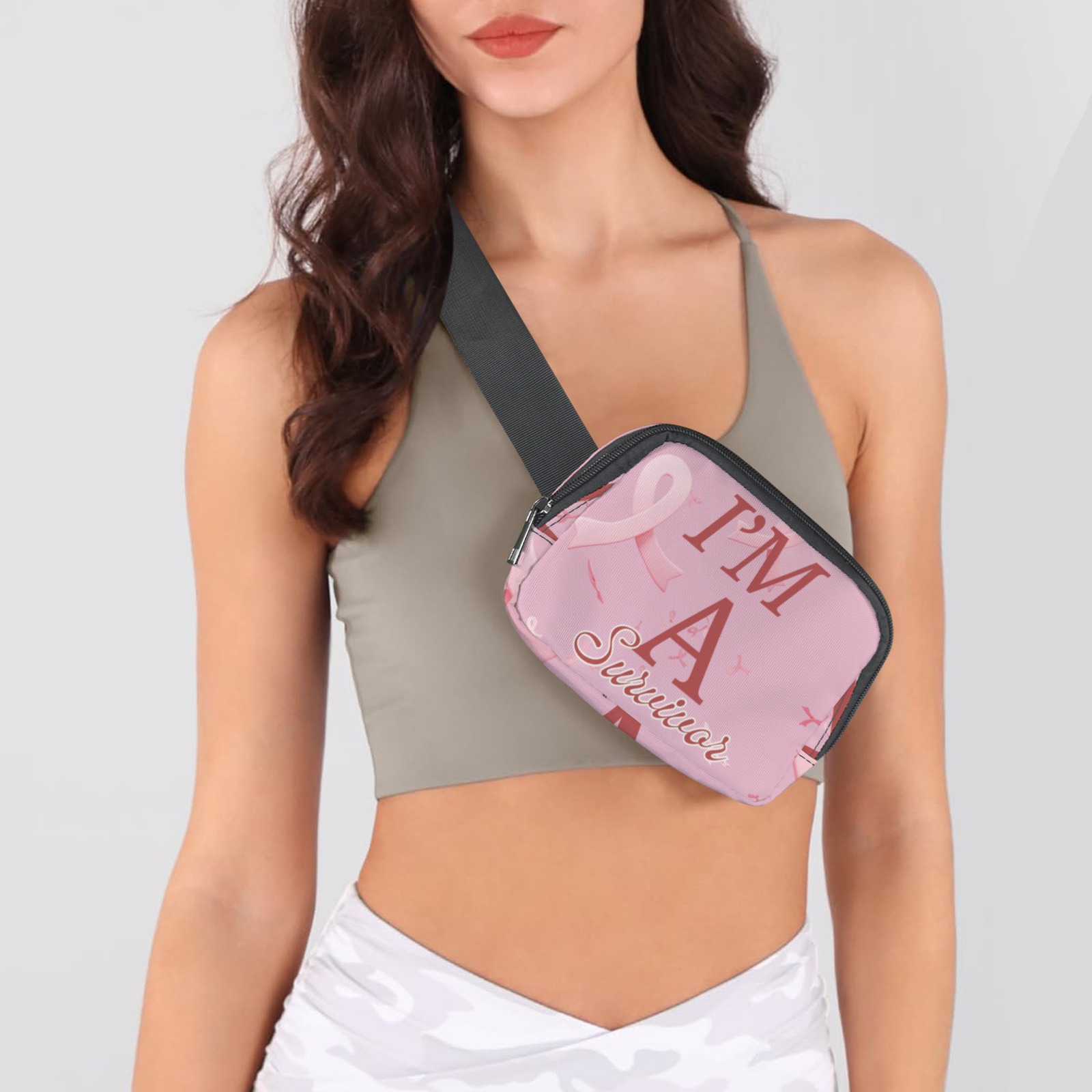 Breast Cancer Awareness Small Belt Bag Belt Bag-Small (Model 1744)